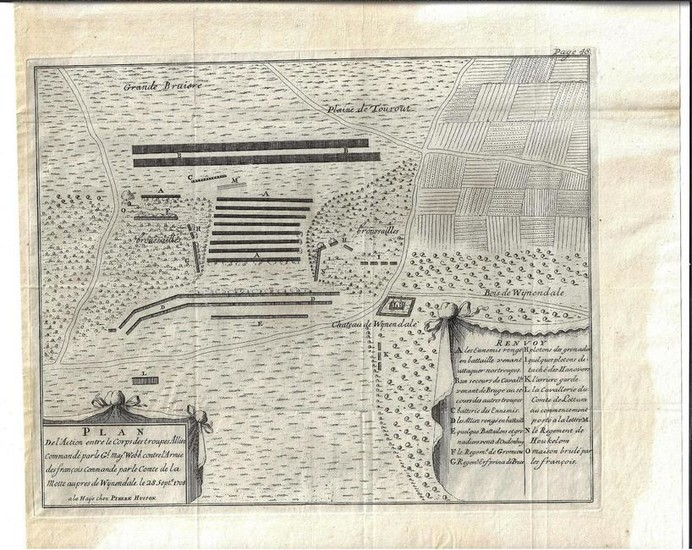 1708 Military Plan French Wynendale