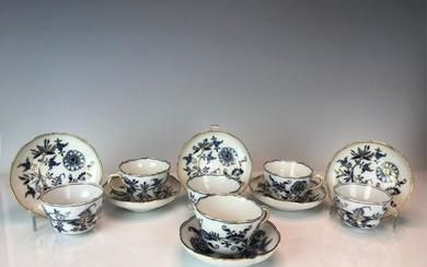 SET OF 6 ANTIQUE MEISSEN CUP AND SAUCERS