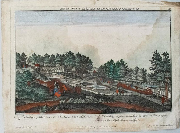 1750 Probst View of a Park by Butterberg Hill in