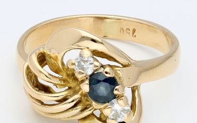 18 kt. Gold - Ring - 0.19 ct Sapphire