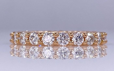 18 kt. Pink gold - Memoire/Eternity Ring mit 1.45ct Diamanten und HRD Zertifikat - Ohne Mindestpreis!
