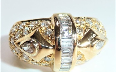 18 kt. Pink gold - Ring - 1.20 ct Diamond - 46 diamonds