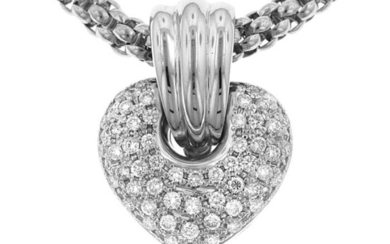 18 kt. White gold - Necklace with pendant - 2.00 ct Diamond