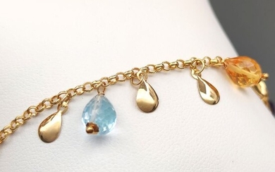 18 kt. Yellow gold - Bracelet - Colored stones