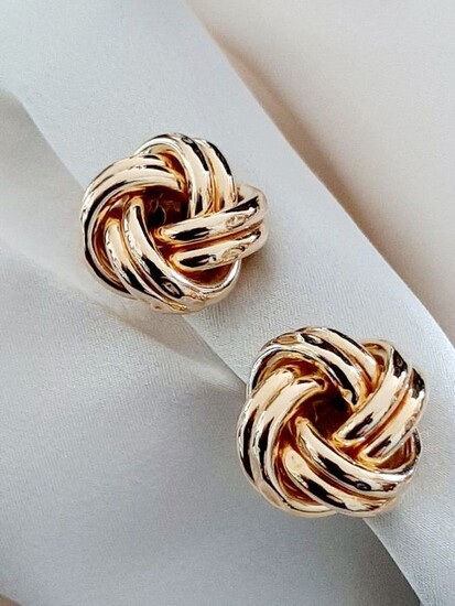 18 kt. Yellow gold - Double-knot Earclips 13.0gr Italy