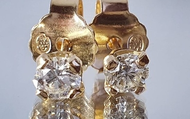 18 kt. Yellow gold - Earrings - 0.40 ct Diamond (SI)