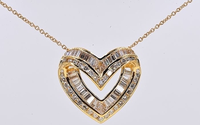 18 kt. Yellow gold - Necklace - 2.46 ct Diamond