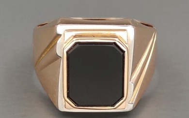 18 kt. Yellow gold - Ring - 7.00 ct Onyx