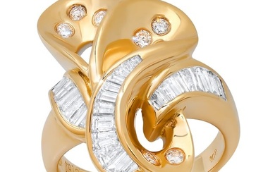 18K Yellow Gold Setting with 1.45ct Diamond Ladies Ring