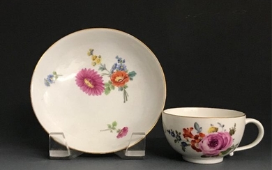 18TH C. MEISSEN CUP AND SAUCER