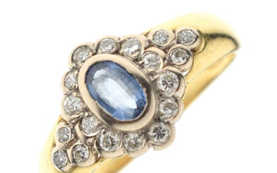 18ct gold sapphire and diamond dress ring