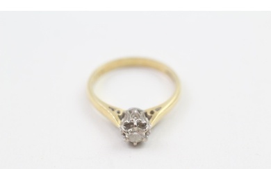 18ct gold vintage round brilliant cut diamond solitaire ring...