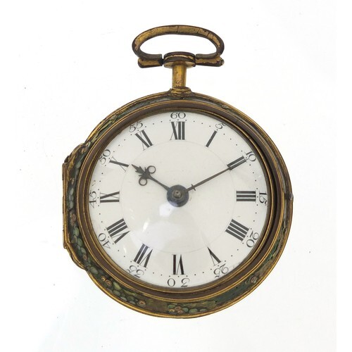 18th century gentlemen's shagreen pair cased pocket watch by...