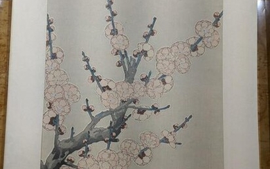 1953 Shodo Kawarazaki Red Plum Japanese Woodblock Print
