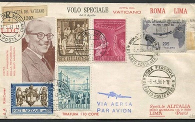 1961, Città del Vaticano, tre aerogrammi raccomandati
