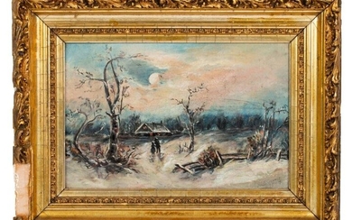 19th Century Signed Landscape Oil Painting