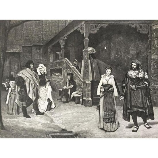 19thc Photogravure Print, Faust & Marguerite