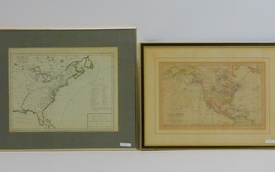 (2) 18th century maps of North America. To