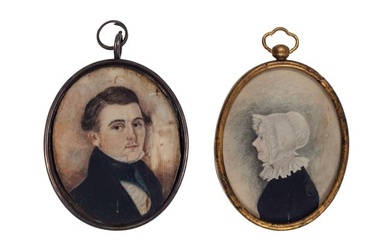 (2) Portrait Miniatures of a Man & Woman