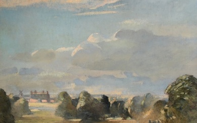 20th Century English School, sweeping landscape view with a ...