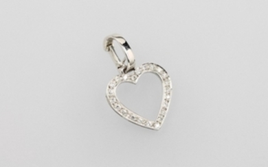 14 kt gold heart clip pendant with...