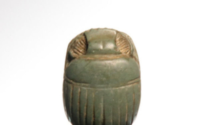 Ancient EgyptianSerpentineGreen Scarab of King Ahmose II (Amasis)