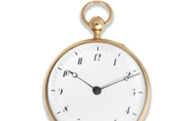 An 18K gold key wind quarter repeating open face pocket watch