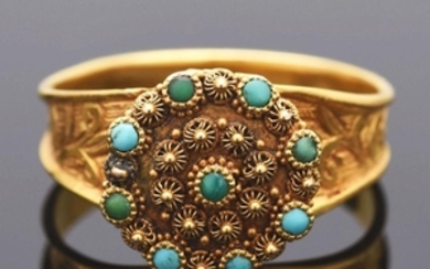 18K Vinaigrette Ring with Turquoise.