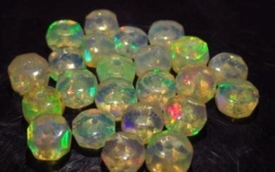 5.49 Ct Genuine 23 Ethiopian Drilled Round Opal Beads