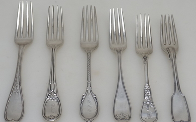 6 AMERICAN COIN SILVER FORKS