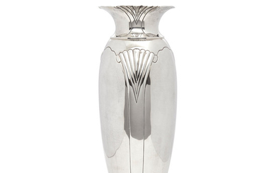 An American sterling silver art deco vase