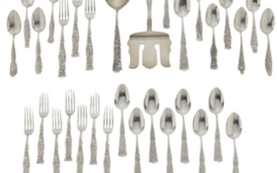 An assembled group of American sterling silver flatware and serving pieces