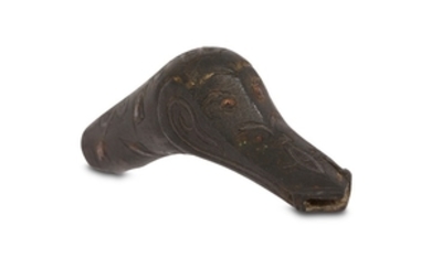 A BRONZE DUCK-SHAPED FINIAL Possibly Ilkhanid Iran, 14th...