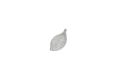 A diamond and platinum leaf clasp,, Paspaley