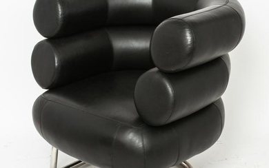 Eileen Gray "Bibendum" Black Leather Armchair