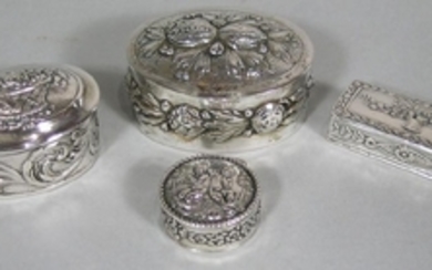 Four .800 Silver Items, comprising three boxes, various