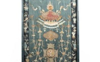 Framed 19th C. Chinese Embroidered Silk Panel