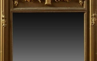 French Gilt and Gesso Overmantle Mirror, early 20th c.
