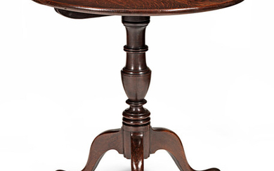 A George III oak tripod occasional table, circa 1790