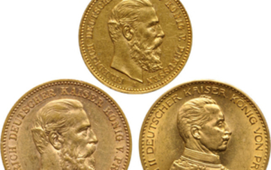 German States, Prussian Gold Coins (3)