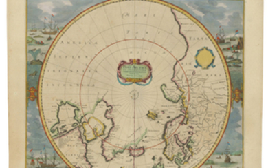 HONDIUS, Henricus (1597-1651). Poli Arctici, et Circumiacentium Terrarum Descriptio Novissima. [Amsterdam: 1639].