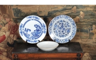 A large Chinese blue and white dish