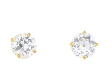 A pair of old-cut diamond stud earrings
