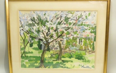 Olga MISCHKINE (1910 1985). Jardin aux pommiers en…