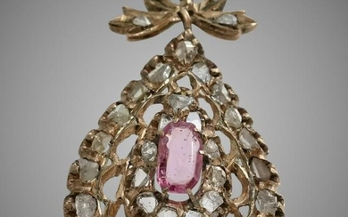 Ottoman Sapphire Diamond Pendant | 9K Rose Gold Pink |