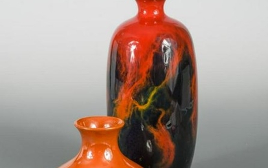 A Royal Doulton flambé Veined Sung vase
