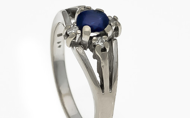 Sapphire diamond ring WG 585/000 with an oval fac.