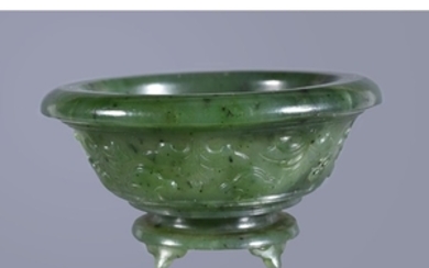 A small Chinese spinach jade bowl