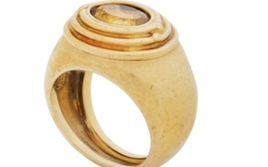 TIFFANY & CO. SCHLUMBERGER CITRINE AND GOLD RING