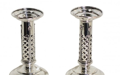 Pair of Tiffany Sterling Silver Candle Sticks